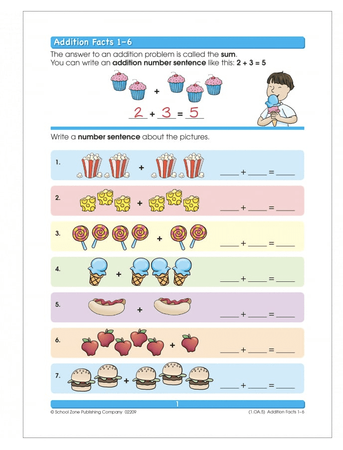 Addition & Subtraction Grades 1-2 Workbook – Therapy in a Bin